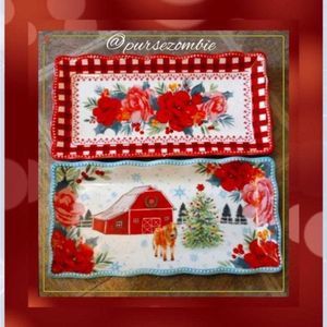 FLASH SALE PioneerWoman Set of two Holiday Serving Platters. Each 12.2"X6.2 in.
